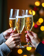 © Yasin - Celebrating with champagne, a toast to the holidays, and festive cheer.