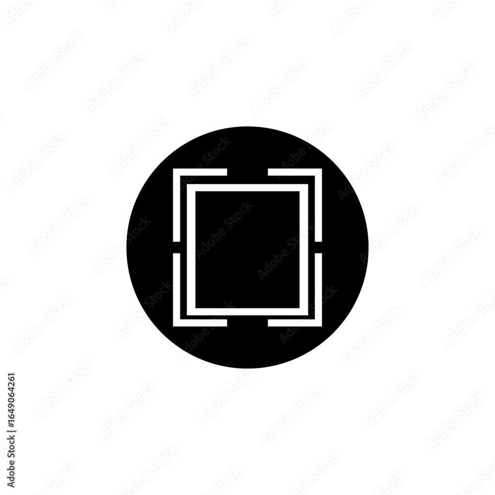 simple black and white box frame icon design