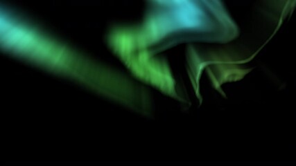 Wall Mural - aurora bliss animated northern lights green loop