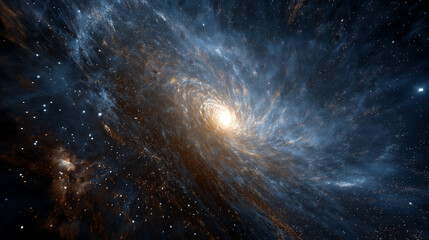 Wall Mural - cosmic dance: a swirling galaxy, a celestial tapestry of stars and nebulas, glows with an ethereal l