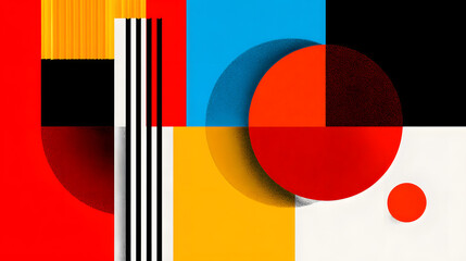 Wall Mural - geometric abstraction: a captivating arrangement of overlapping geometric shapes, including circles,