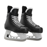 A pair of professional black ice hockey skates for sports equipment stores, team websites, and game day promotions. Transparent Background, Cutout