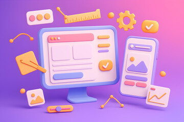 website and mobile app design with creative tools