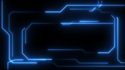 Abstract technology background. Computer interface hud motion texture. Blue futuristic pattern for modern sci-fi concept. Seamless loop.