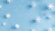 © LABBA - Wintery scene with snowflakes on a light blue background