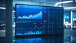© Suhariyono - Realistic 3D stock market dashboard with glowing graphs and futuristic financial data visualization.