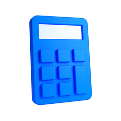 Blue 3D Calculator Icon Modern Calculation App UI Element