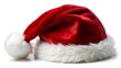 © Osama - Classic Red and White Santa Claus Hat Isolated on a White Background for Christmas