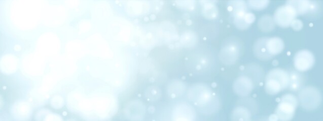 Wall Mural - abstract blue bokeh background - christmas and winter concept - blurred bokeh circles and snow flake