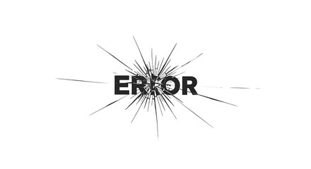 Critical digital system error with shattered screen effect, symbolizing a technical malfunction or a significant data breach warning.