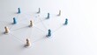 © 문용 최 - Simple background, connection network with doll icons connected to each other with thin lines