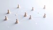 © 문용 최 - Simple background, connection network with doll icons connected to each other with thin lines