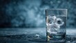 © Bombom - A glass of ice water on a dark surface