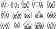 © Ahmed - Foster family icons set. Outline set of foster family vector icons for web design isolated on white background