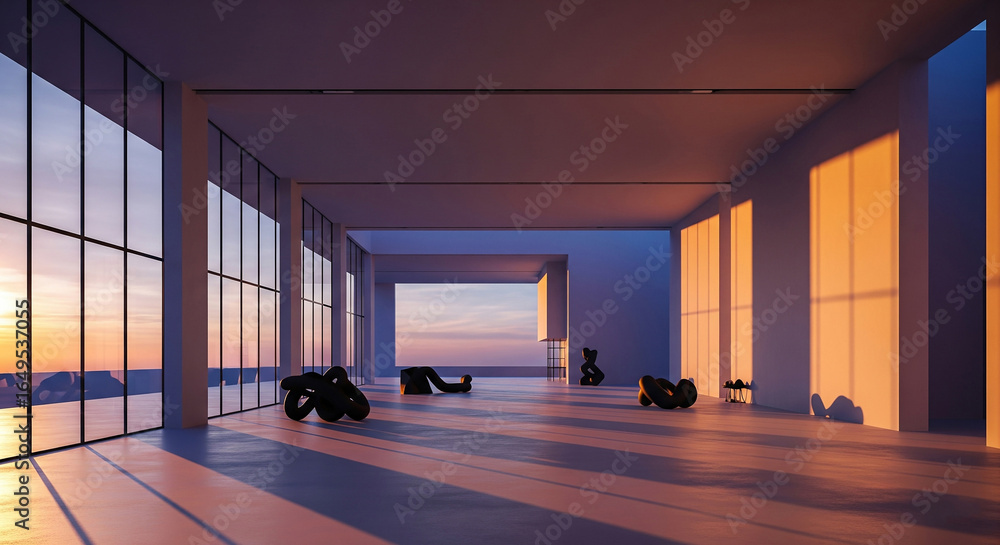 Stylish interior of modern building. Created using generative AI tools ...