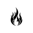 © noor - Isolated black and white graphic of a stylized flame on a white background