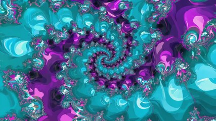 Wall Mural - Turquoise and light blue colors blend seamlessly in a mesmerizing spiral pattern, creating an abstract background with a unique visual effect, suitable for various design projects