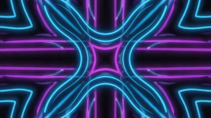 Wall Mural - glowing neon lights are forming a cross shape against a black background, creating a vibrant and fut