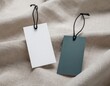 © Ilham - Blank Clothing Tags Mockup on Fabric (AI Generated)