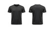 © Waij - Black T Shirt Mockup Front and Back View on transparent background