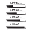 © Hand Drawn Icon - Hand drawn doodle loading bar in sketch style. Black and white progress bar cartoon illustration