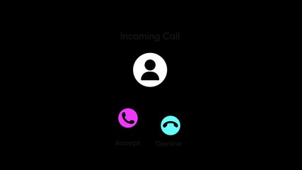 Horizontal animated video chat user interface with user icon on dark background. Video communication, remote project management, quarantine, work from home, social distancing