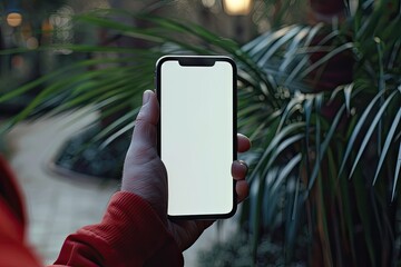 High Definition Picture of Hand Holding Smartphone Close Up