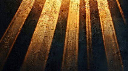 Wall Mural - Golden rays of light illuminate textured surface, creating warm and inviting atmosphere. interplay of light and shadow adds depth and intrigue to scene