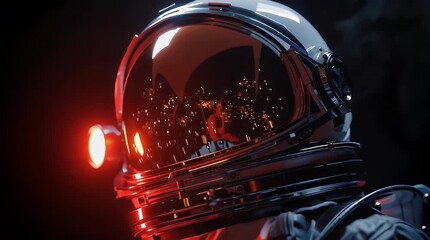 Wall Mural - astronaut in space suit with cosmic background and colorful lights with ai generated