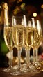 © Maxpoint Imran - Elegant champagne flutes filled with sparkling wine for a celebration