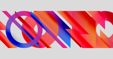 Wall Mural - abstract composition. dynamic shapes intersect, creating vibrant color gradients. modern design, bol