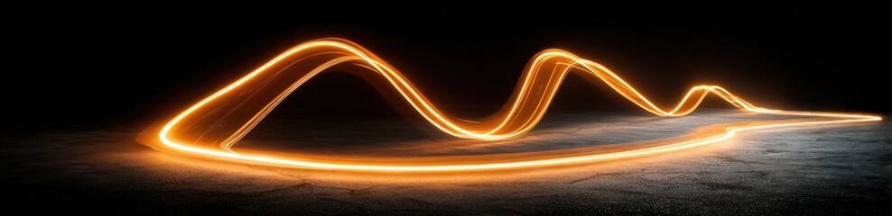 Wall Mural - Abstract light painting of wavy lines