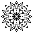 © Saikat - Black and White Floral Mandala Design.