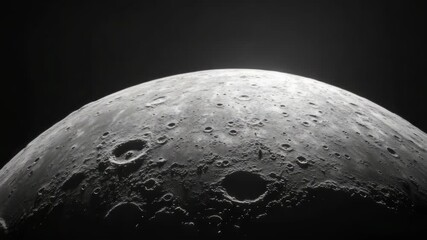Wall Mural - Lunar surface with craters and rays of light from sunlight reflecting off.