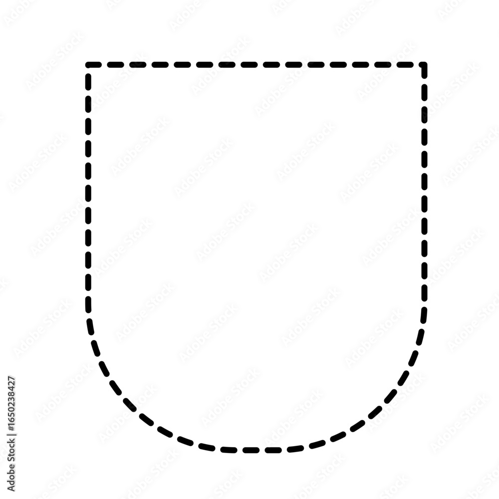 Image vectorielle Stock Clean rounded shield dashed outline vector ...