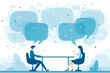 © balma - Blue and Light Blue Dialogue Bubbles for One-on-One Meeting and Team Conference Building Trust