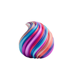 Wall Mural - iridescent swirl of vibrant colors on a captivating isolated transparent background element