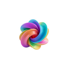 Wall Mural - abstract vibrant multicolored swirl with a captivating rounded petal design and smooth surface