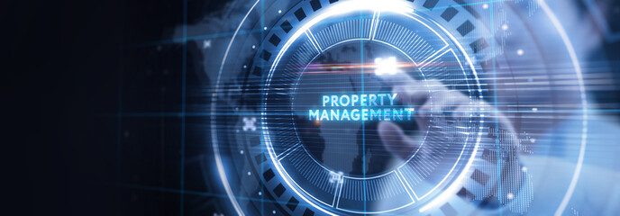 Wall Mural - PROPERTY MANAGEMENT inscription, new business concept Business, Technology, Internet and network concept.