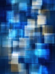 Wall Mural - abstract tech blue background with transparent squares