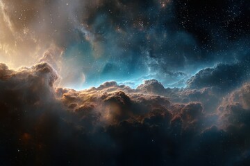 Wall Mural - vibrant nebula illuminated by swirling gases and distant stars in a breathtaking cosmic display