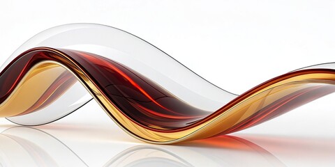 Wall Mural - Abstract wave on black background. Computer generated illustration. 3D rendering.3d render,wave colorful abstract background, red and gold waves with reflection