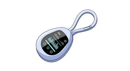 Digital audio player with small screen and functional buttons for music playback