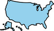 © AIcon Star - scalable blue vector map of the united states showing contiguous 48 states plus alaska and hawaii with clear borders