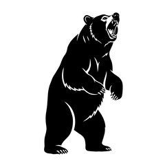 Roaring Black Bear Silhouette