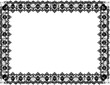 © Wassana - Gothic Halloween frame border with intricate black lace and skull patterns on a transparent background.