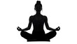 © Asif - Minimalist yoga pose silhouette in lotus position, calm meditation figure, isolated on transparent background