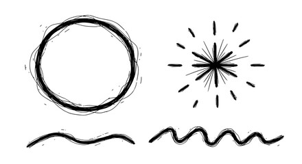 Wall Mural - Hand drawn doodles for creative projects like branding, social media posts, and website design elements