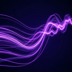 Wall Mural - purple light trails flowing on dark background