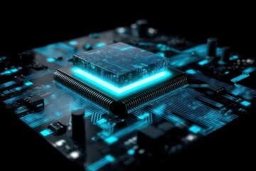 Wall Mural - innovative technology circuit board high-tech environment digital art futuristic viewpoint electroni